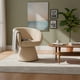 thumbnail image 4 of Ilios Innova | Silla Capri Giratoria 360° de Acento, Sillón Moderno Tapizado con Textura tipo Bouclé, Diseño Orgánico para Comedor, Sala o Recámara, Estructura de Madera Robusta, Color Beige, 4 of 9