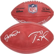 Tom Brady New England Patriots & Joe Montana San Francisco 49ers Autographed Duke Full Color Football - Fanatics Authentic Certified