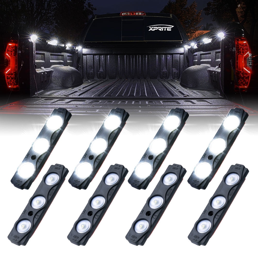 Xprite 8PC Waterproof Pickup Truck Bed Light 24 LED Pod Kit Strip White xprite-8pc-waterproof-pickup-truck-bed-light-24-led-pod-kit-strip-white