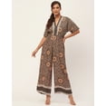 thumbnail image 2 of Moomaya Women's Printed Jumpsuit, V-Neck Sleeveless Wide Leg Loose Boho Style Jumpsuits, 2 of 9