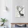 thumbnail image 4 of JEUXUS Rustic Nature Deer Wall Decor Nordic Forest Animal Deer Pictures Wall Art Abstract Simple Style Canvas Print Elk Painting Framed Modern Home Artwork Decorations For Bathroom Bedroom Office, 4 of 5