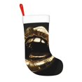thumbnail image 2 of Disketp Golden Lips Modern Sculpture Christmas Stockings, Xmas Stocking for Family Holiday Season Décor, Personalized Holiday Indoor Decorations, 2 of 7