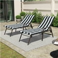 thumbnail image 2 of Chaise Lounge Cushions Outdoor Waterproof, Lounge Chair Cushion, Patio Foldable Chaise Cushions for Garden Pool 72.83 * 23.62 in (black white), 2 of 7