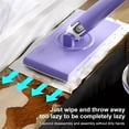 thumbnail image 3 of Automatic Cloth Changing Mini Mop，Small Flat Dust Mop，Dry and Wet Easy Use for Kitchen Bathroom House Wall Mirrors, No-Touch Dirty Pads, 1 Second Installation (White + 2 Cloths, 93cm), 3 of 7