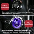 thumbnail image 4 of HUGFEGWE Engine Start Button Cover, 2pcs Engine Start Stop Button Trim Cover Aluminum Alloy Decor Fit for Infiniti Q50 Q50L QX60(Blue) CJB91-46373, 4 of 9