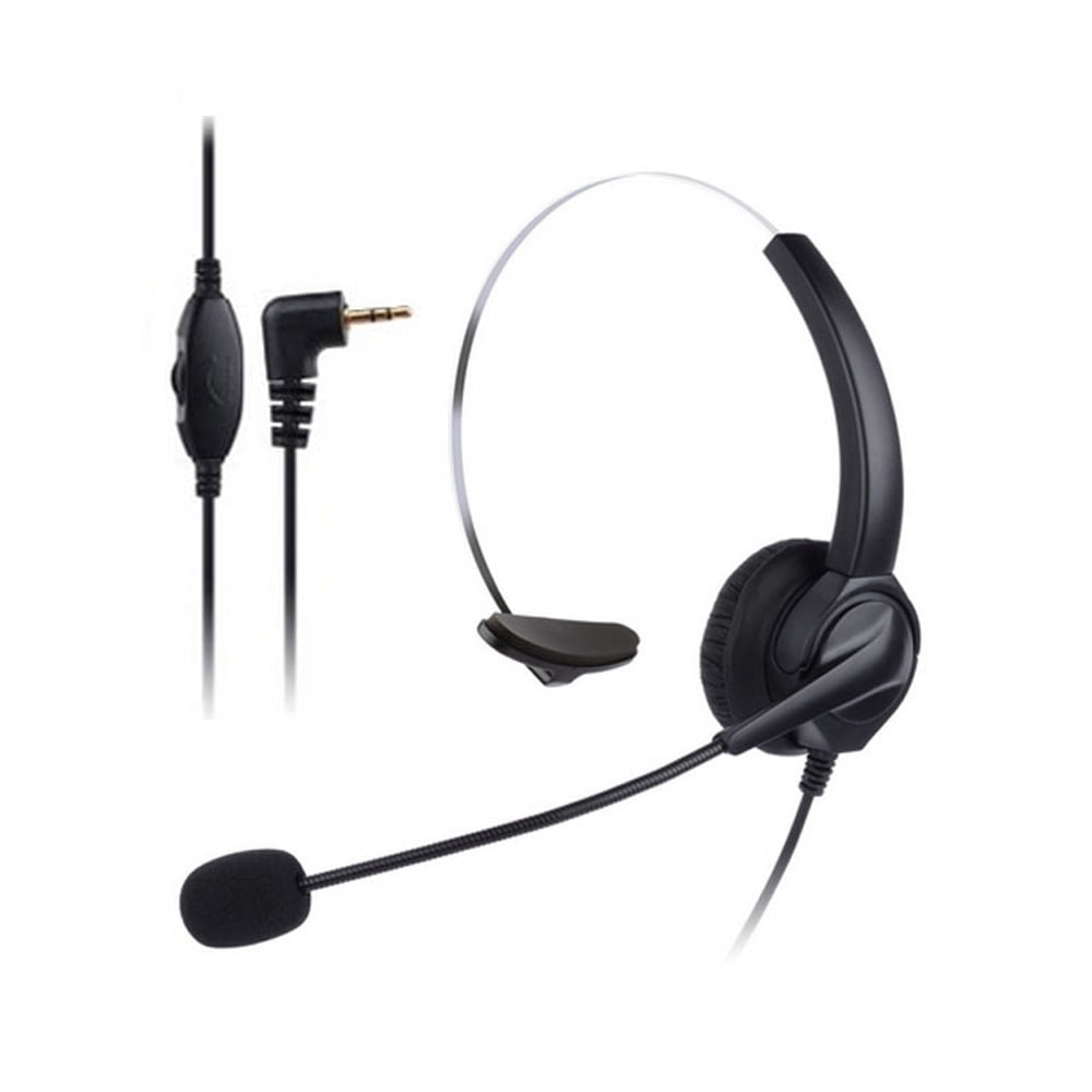 Headset Headphones with Volume+Mute Control+Standard 2.5mm Plug Jack Compatible for Cisco SPA Series Spa303 Spa504g and Other Polycom Soundpoint IP 320 330 Panasonic Cortelco Grandstream 