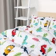 thumbnail image 3 of Juego de edredón Utopia Bedding para todas las estaciones con diseño de dinosaurio, doble, 3 piezas, 3 of 8