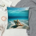 thumbnail image 2 of Orinice Linen Throw Pillow Cover Beautifull Sea Shell at The Bottom of Sand Reflections Home Decor Pillowcase  Cushion Cover for Sofa Couch Bed and Car White, 2 of 5