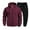 Wine, variant on Men's Tracksuits 2 Piece Fall Winter Sports Casual Outfits Pockets Full Zip Hooded Jacket and Jogger Pant Sets (XL, Wine)