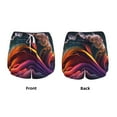 thumbnail image 3 of Balery Colorful Abstract Wave Motion Pattern Women's Running Shorts with Liner 2 Pockets Elastic Workout Athletic Gym Yoga Shorts-Medium, 3 of 7