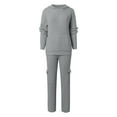 thumbnail image 5 of Women's Hooded Sports Casual Sweater Knitted Set Interview Outfit Pant Suits for Women Dressy Wedding Guest Girls Interview Suit Fancy Suits for Women Two Piece Pants Outfits plus Size Pant Suits for, 5 of 6