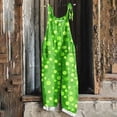 thumbnail image 2 of QATAINLAV Wide Leg Linen Jumpsuits for Women St Patricks Day Outfits Funny Graphic Spaghetti Strap Rompers One Piece Pants with Pockets Green S on Sale Clearance 2025, 2 of 6