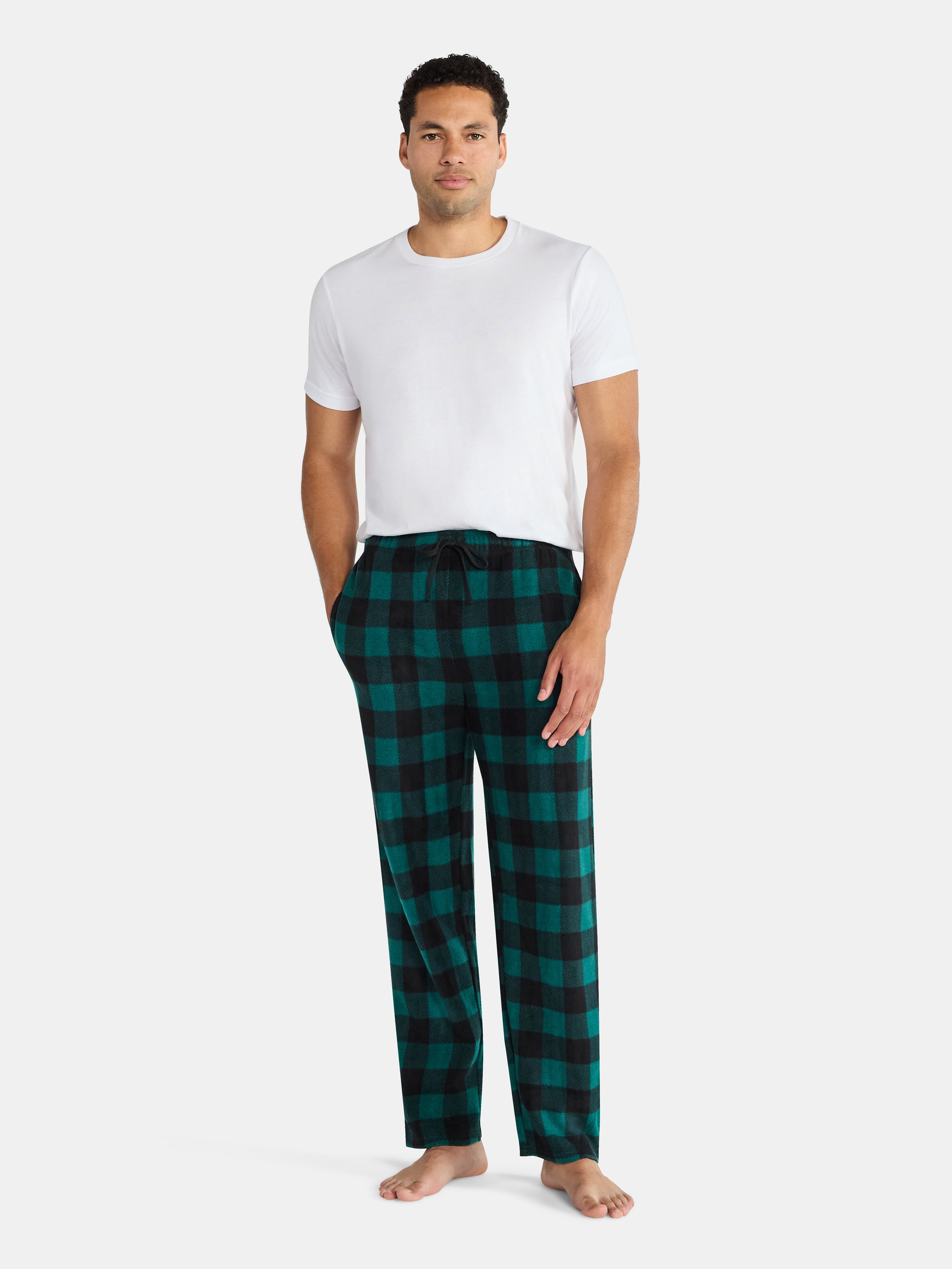 Holiday Time Men's Rolled Sleep Pants with Pockets, Size S-2XL