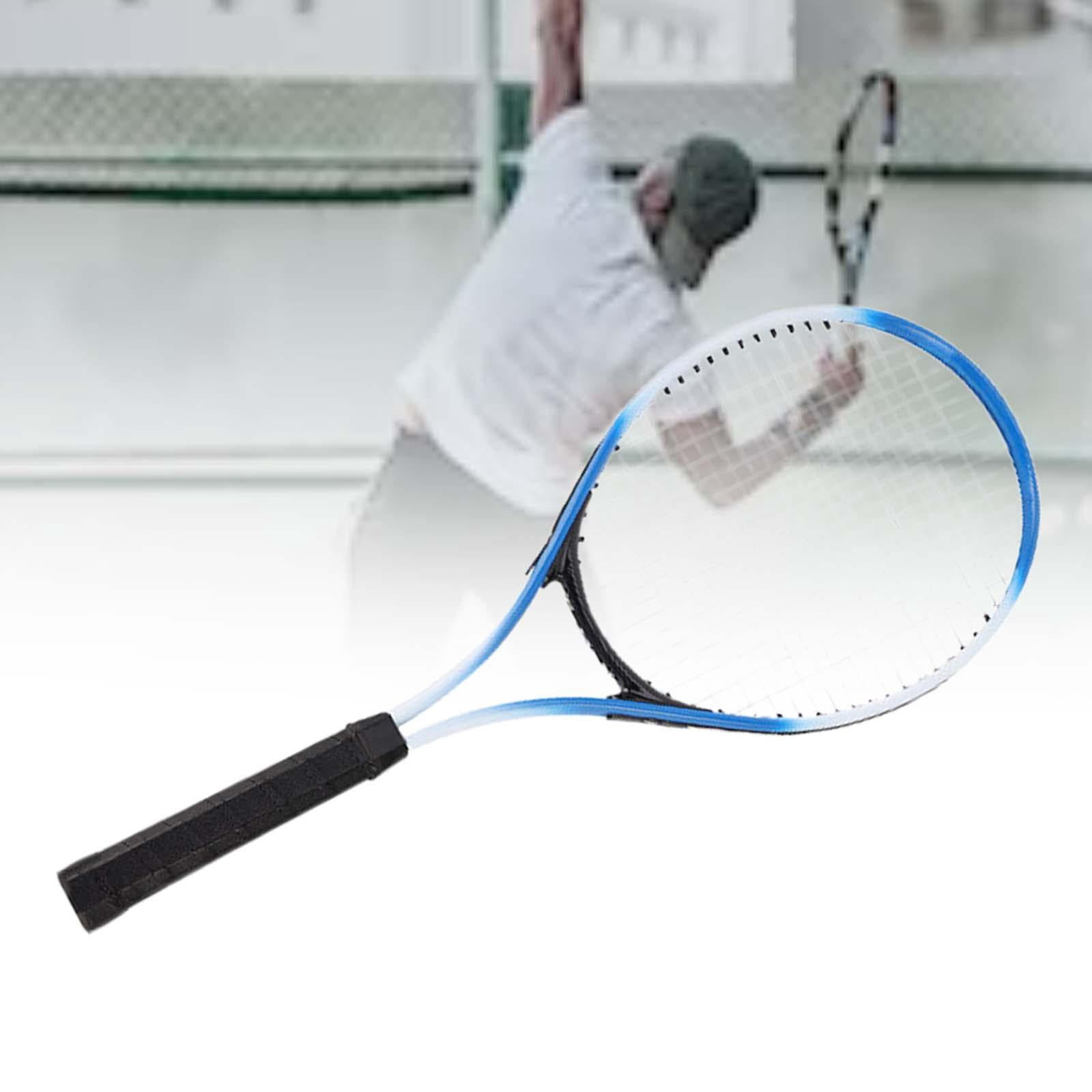 Lightweight Adults Tennis Racket Training Gear Professional Women Men Aluminum Alloy Racket Non Slip Racquet for Beginners Sports Blue