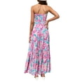 thumbnail image 3 of Seyurigaoka Women's Summer Chest Wrap Sexy Backless Tied Dress Off Shoulder Boho Floral Beachwear Dress, 3 of 7