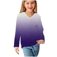 thumbnail image 6 of ATOGUTA Shirts for Teen Girls Long Sleeve Shirts Kids V Neck Soft Tunic Tops Size 3T-14, Purple, 6 of 6