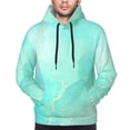 thumbnail image 4 of KLL Cyan Mint Marble Print Mens Hoodie Long Sleeve Casual Pullover Hooded Sweatshirt Fashion Drawstring Hoodies with Pocket-XX-Large, 4 of 6