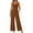 Brown, variant on Summer Sleeveless Jumpsuits for Women Dressy Square Neck Wide Leg Pants Knitted One Piece Rompers with Pockets