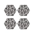 thumbnail image 1 of Easygdp sous-Verres en Cuir Ou Fleurs de Lys Ensemble de 4, Antidérapants, Résistants à la Chaleur pour Maison, Bureau, Cuisine (Rond, Carré, Octogone, Hexagone)-Hexagone, 1 of 6