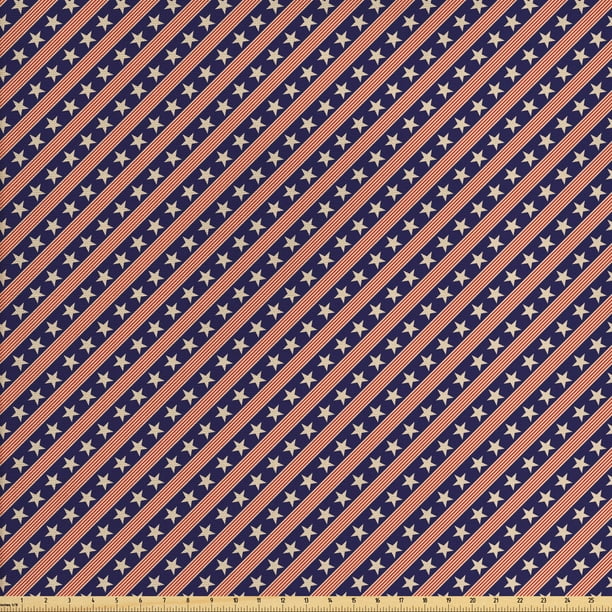 Primitive Country Fabric by The Yard, Patriotic Star Pattern in