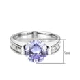 thumbnail image 2 of High polished (no plating) Stainless Steel Ring with AAA Grade CZ in LightAmethyst for Women Style TK3780 Size 6, 2 of 5