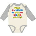 thumbnail image 3 of Inktastic Yeah I'd Rather be with My Nana in Red Yellow and Blue Boys or Girls Long Sleeve Baby Bodysuit, 3 of 5