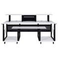 thumbnail image 3 of ACME Megara Storage Rectangular Music Desk with Metal Frame in White and Black, 3 of 7