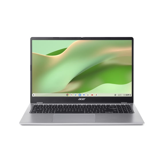 Acer Chromebook 315 15.6-inch FHD (1920 x 1080) Laptop with Google AI, Intel Processor N50, 4GB RAM, 128GB eMMC, Protective Sleeve, Sparkly Silver