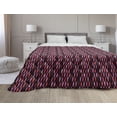 thumbnail image 1 of Colorful Down Alternative Comforter, Abstract Geometric Motifs with Hatched Style in Purple Pink Tones, Microfiber Quilt for All Season, 5 Sizes, Pale Mauve and Pale Fuchsia, by Ambesonne, 1 of 3