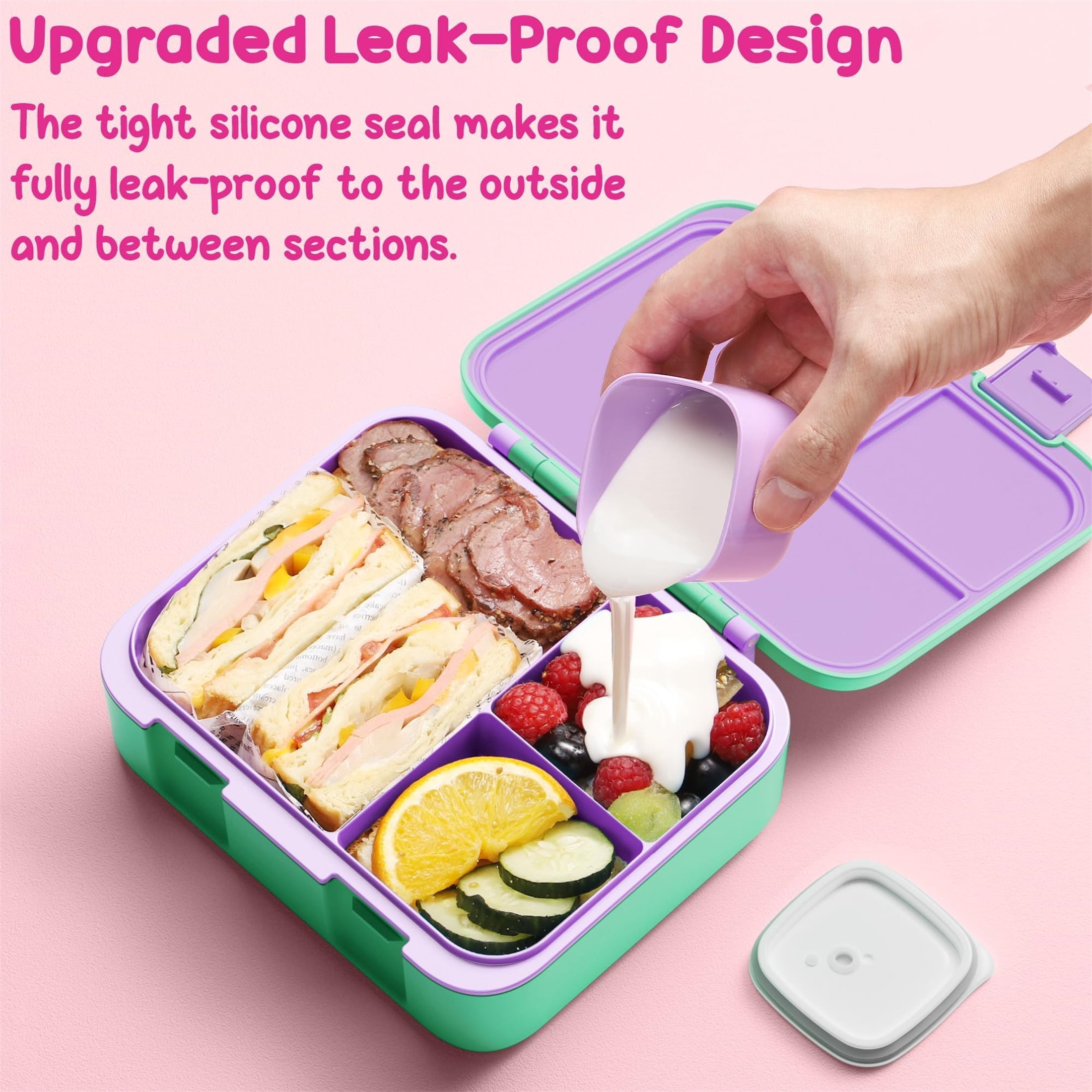 Bento Lunch Box Set - Snack Bento Box Container with 3 Compartments, Stainless Steel Water Bottle, Insulated Lunch Bag, Sauce Cup, Ice Pack Set (Gamepad)
