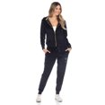 thumbnail image 1 of White Mark Women's Rhinestone 2 Piece Velour Tracksuit Set, 1 of 6