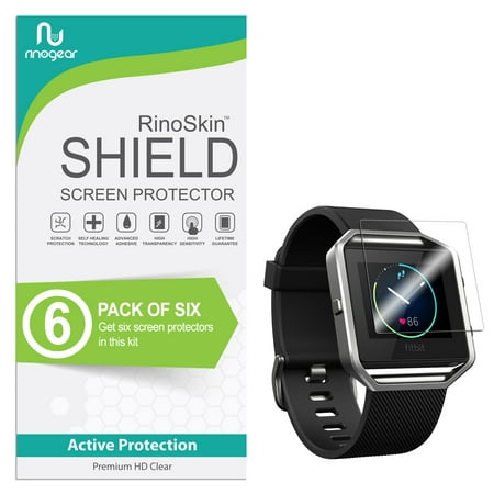 (6-Pack) RinoGear Screen Protector for Fitbit Blaze Case Friendly Accessories Flexible Full Coverage Clear TPU Film