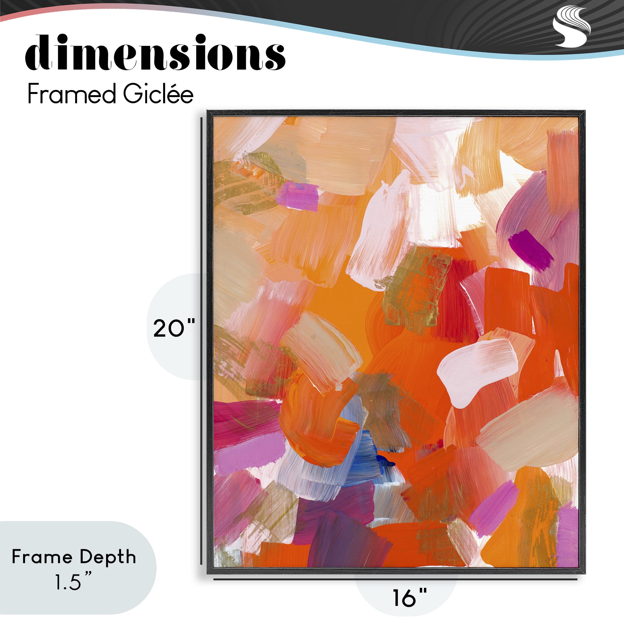 Stupell Industries Confetti Petals Abstraction Black Framed Giclee Art, design by Lanie Loreth