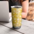 thumbnail image 4 of 20 Oz Yellow Dog Paw Footprint Coffee Tumbler Double Wall Insulated Stainless Steel Water Bottle | Metal Reusable Thermoses Flask with Cup Cap | Leak & Sweat Proof with Anti-Dust Lid, 4 of 7
