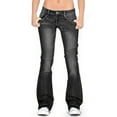 thumbnail image 2 of DYMADE Women Flare Mid Rise Bootcut Bell Bottom Jeans Slim Pants Trousers, 2 of 4