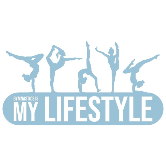 Removable Home Art Artistic Gymnasts Decoration Gymnastics Design Vinyl Adhesive Wall Decal - 11" x 20" Kids Girls Teens Bedroom Gymnast Quotes Lettering Art Sticker - Gymnastics Is My Lifestyle