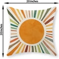 thumbnail image 2 of Summer Pillow Covers 20x20 Set of 2, Boho Sun Throw Pillows Stripes Yellow Green Orange Sunshine Decorations Watercolor Rainbow Pillow Cases Linen Outdoor Decor Cushion Case for Home Sofa, 2 of 6