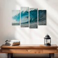 thumbnail image 2 of Elephant Stock Violent Blue Wave Wall Art - Horizontal Multi Panel Canvas - Living Room Wall Decor - Beach Multi Panel - Gray And Teal Decor - 24" x 14", 2 of 4