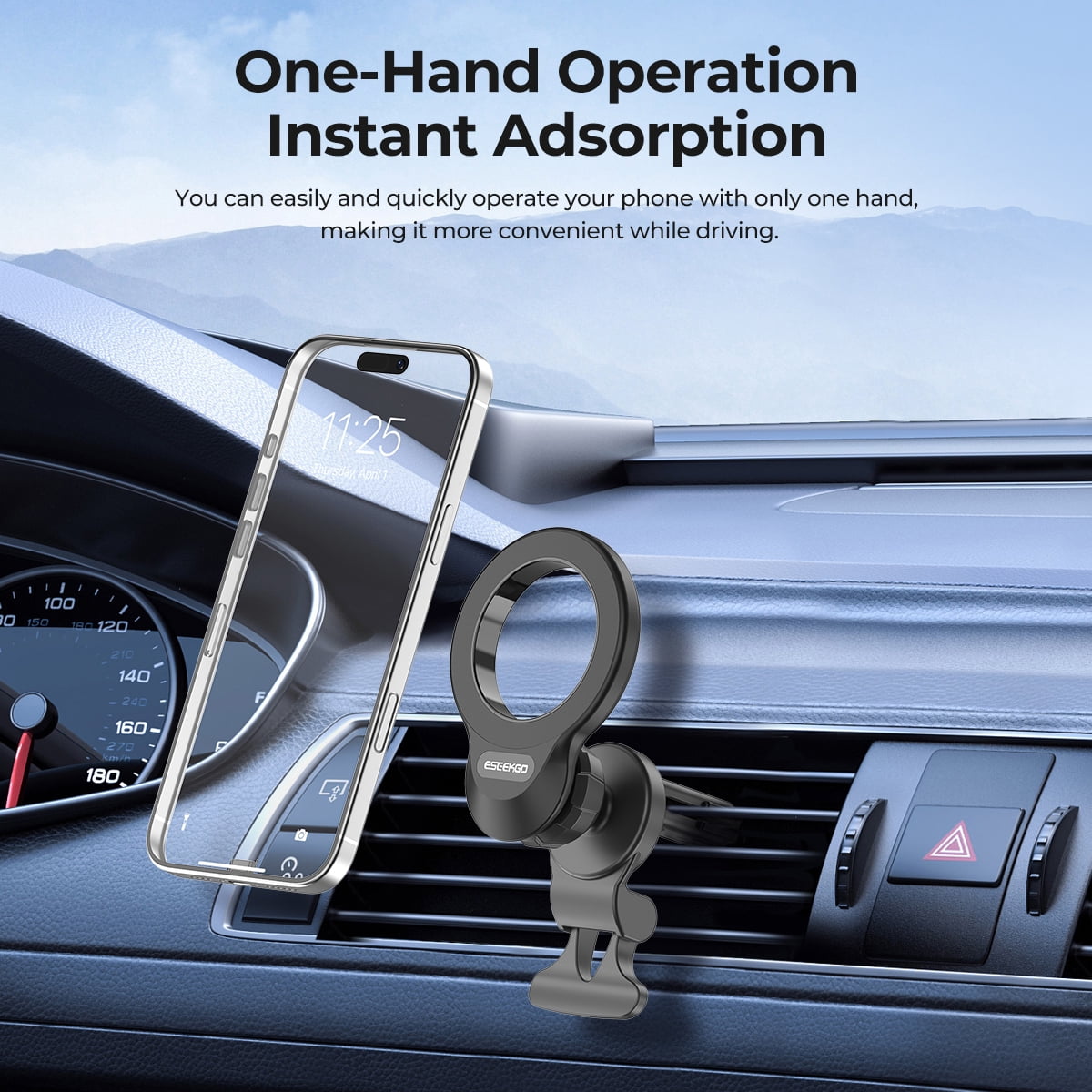 MagSafe Compatible Magnetic Air Vent Car Mount - Black