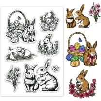 Easter Bunny Clear Stamps Rabbit Silicone Stamp Transparent Rubber Stamps
