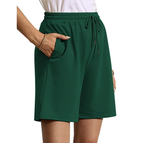 Bermudas Quenteen para mujer, informales, holgadas, de algodón, tamaño mediano