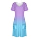 thumbnail image 3 of Vestido Corto de Verano Moda Gradiente Corto de Manga en V Cuello Vestido Casual, Poliéster Ligero de Verano, Lavado de Manos, 3 of 7