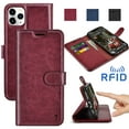 thumbnail image 1 of Takfox Wallet Case for iPhone 11 Pro Max (6.5 inch) 2019 Premium Vegan Leather [RFID Blocking] Luxury ID Cash Credit Card Slots Holder Carrying Pouch Phone Folio Flip Cover [Wine Red], 1 of 7