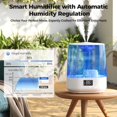 thumbnail image 3 of REJODA-Humidifiers for Bedroom, 6L Quiet Top Fill Cool Mist Humidifier, 60H Runtime, Smart Auto Mode Humidifier for Large Room Baby Nursery Plants&Guitar, Nightlight, 360°Dual Nozzle, Easy to clean, 3 of 4