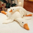thumbnail image 6 of Large White Goose Plush Toy, Long Rectangular Soft Sleeping Pillow, Soothing Cuddle Doll for and Adults, Cute Lying Down Plushie Ideal as Easter Gift and Bedtime Comfort Companion, 61.02in, White, 6 of 13