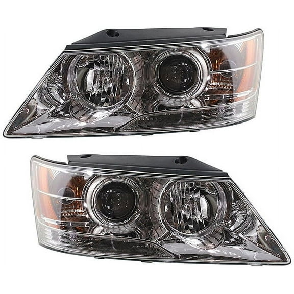 Garage-Pro Driver and Passenger Side Headlight for Hyundai Sonata 2009-2010 Halogen With bulb(s) Replaces# 921010A500 921020A500