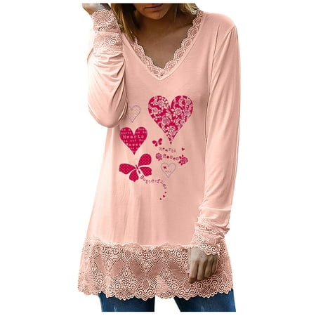 

Hvyesh Love Sweatshirt Love Sweater Valentine s Day Gift for Her Love Gift Idea for Women Valentines Day Sweatshirt Spring Love Top Pink shirts for women L