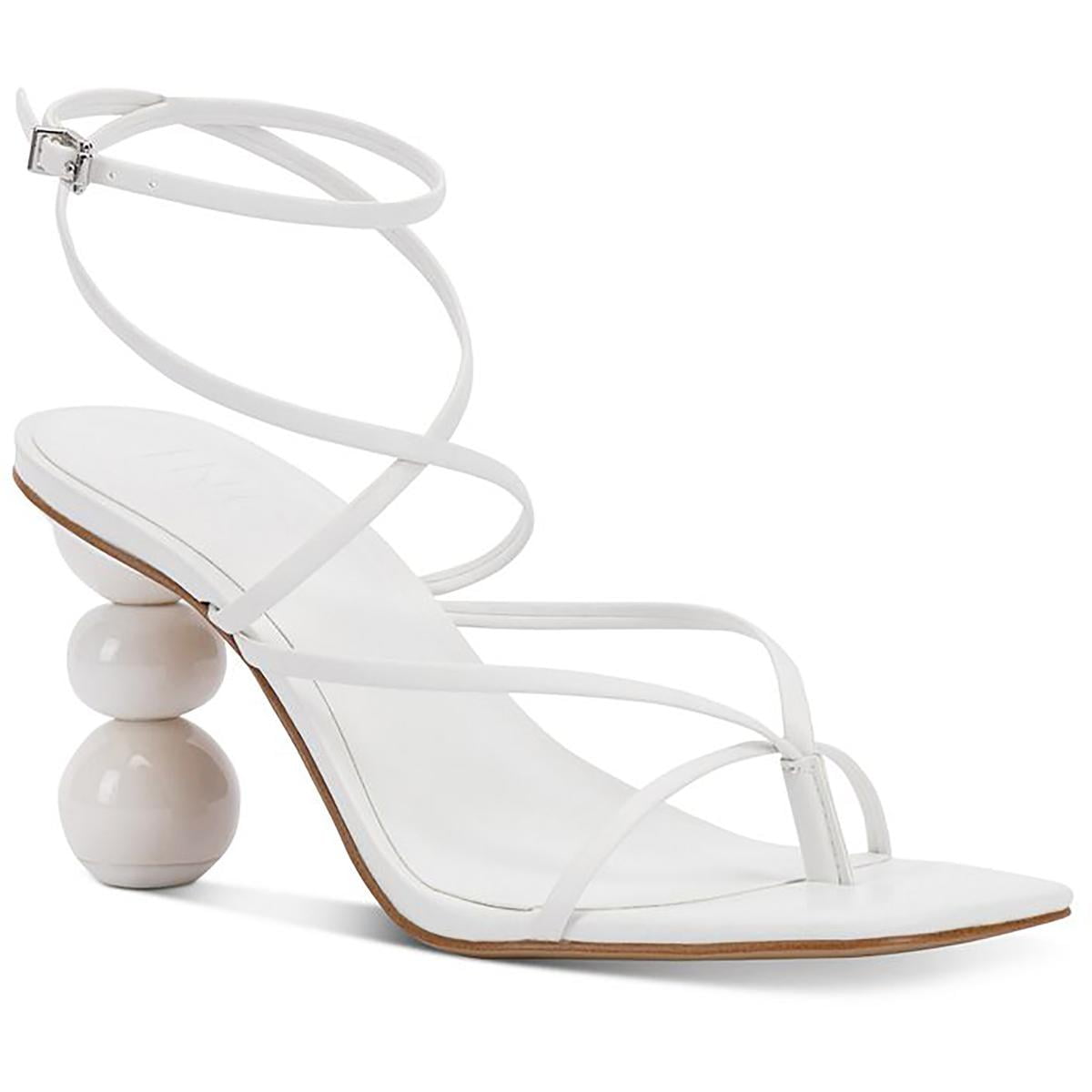 都内で  Ankle Padded Heel Accent Metallic Sphere Stacked Strappy White Womens INC Strap M 5 Sandal Heeled Buckle Heel Sculpted Toe Square Lilliana トップス