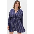 thumbnail image 2 of Sandro ROYAL BLUE Women's Stripe Long Sleeve Minidress, US 34, 2 of 4