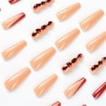thumbnail image 3 of Fofosbeauty 24pcs Press on False Nails, Long Coffin Fake Nails, Coffin Ruby Nude French V, 3 of 8